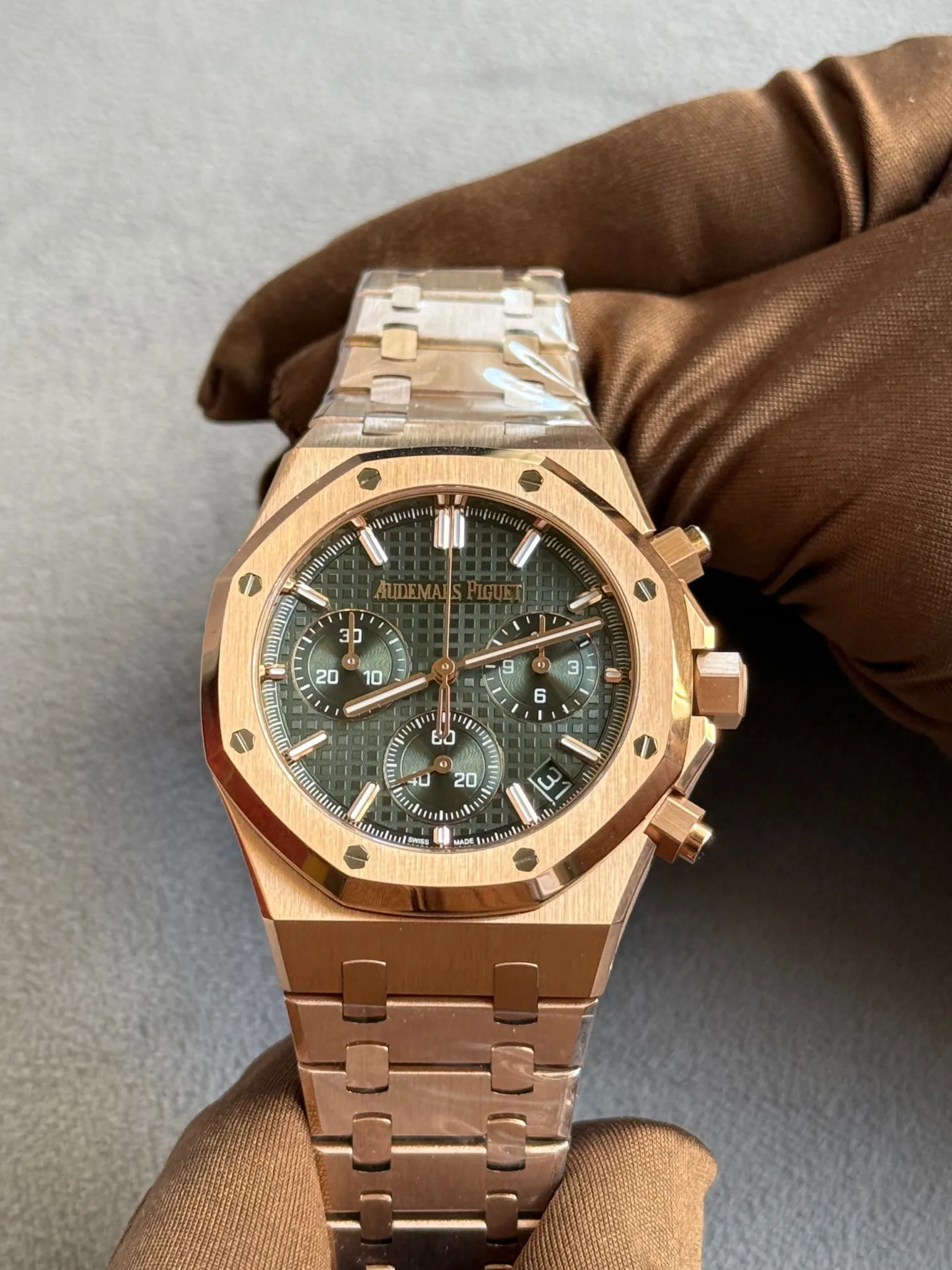 Audemars Piguet Royal Oak Chronograph Green Dial Full Rose Gold