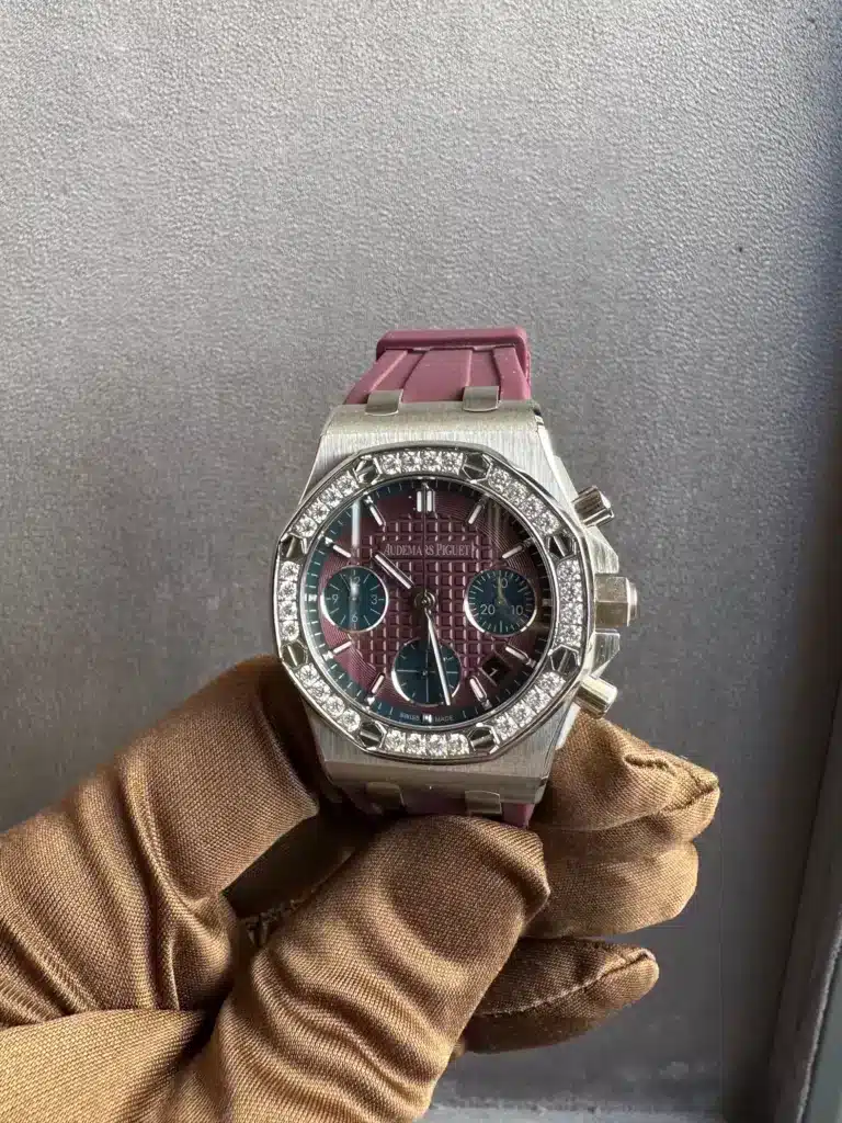 Audemars Piguet Royal Oak Offshore Purple Dial Gem-Set Bezel