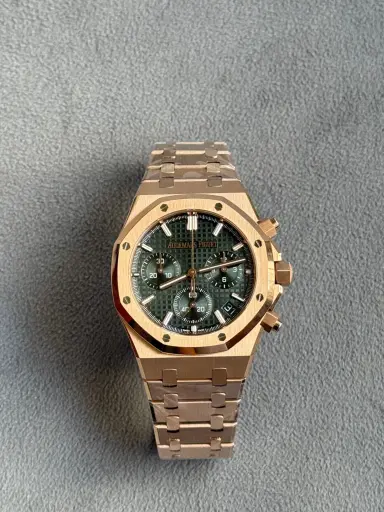 Audemars Piguet Royal Oak Chronograph Green Dial Full Rose Gold