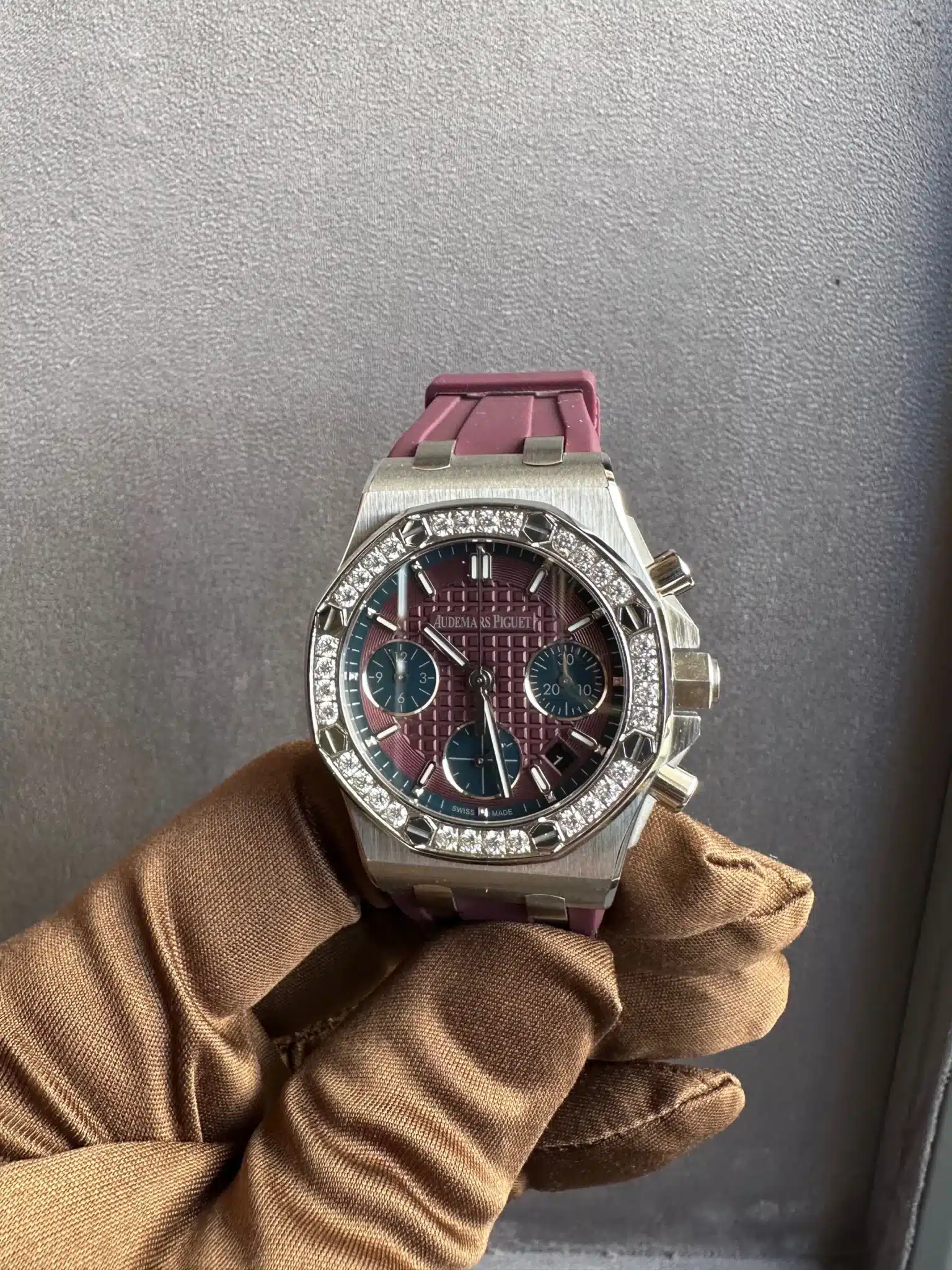 Audemars Piguet Royal Oak Offshore Purple Dial Gem-Set Bezel